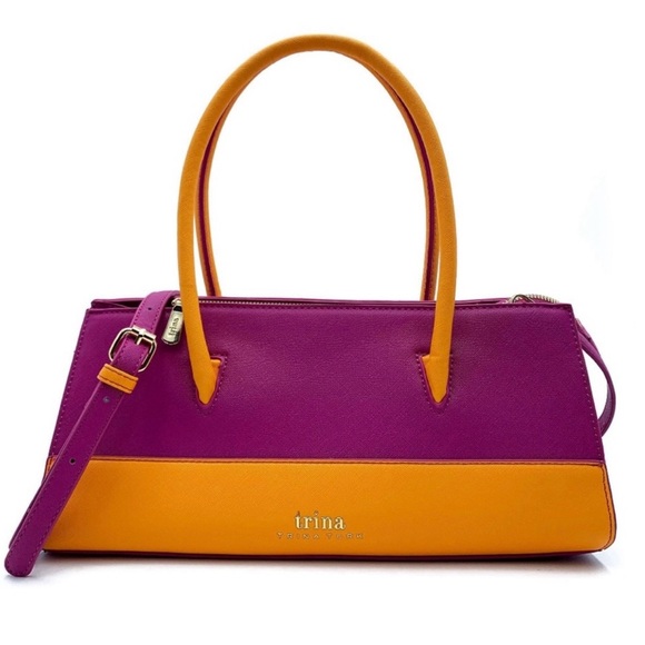 Trina Turk Handbags - Trina Turk Color Block Satchel Or Crossbody Purse Pink Tangerine New wit…
